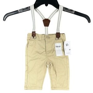 OshKosh Suspender Dress Pants Trousers Classiccore Vintage Style Baby Boy 3M‎
